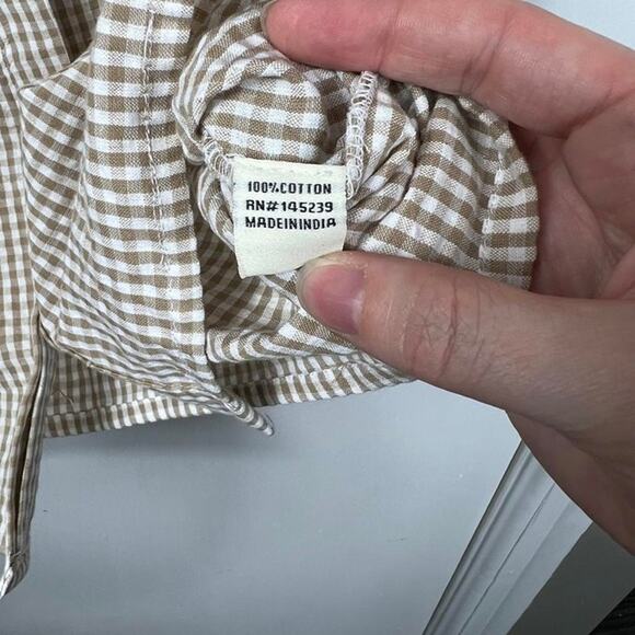 Sim & Sam Brown Gingham Sleeveless Button-Up Tank – Cotton, Size Small, NWOT - Picture 7 of 8